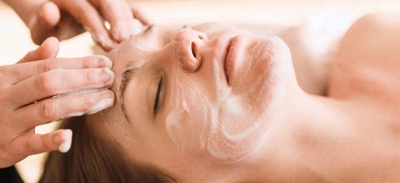 Enzyme and light therapy facial reducing dullness and boosting radiance for brighter glowing skin