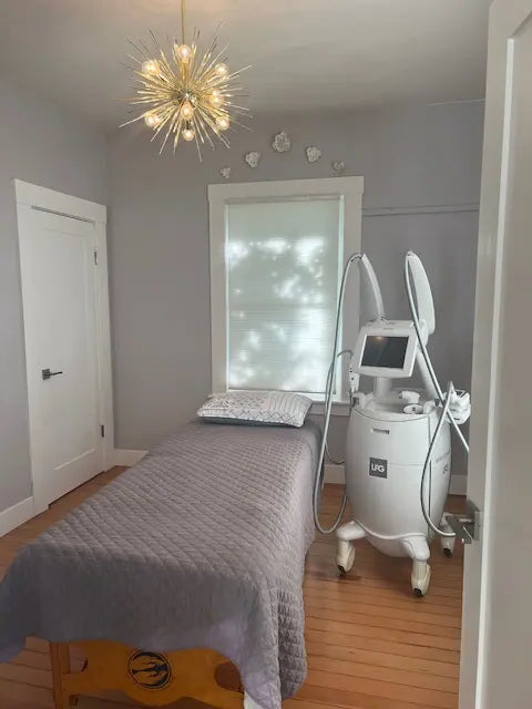 Endermologie treatment room designed for non-invasive body sculpting, lymphatic drainage, and skin firming therapy