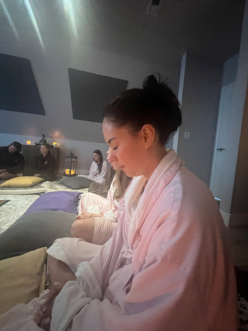 Guided meditation session using breathwork and mindfulness practices to promote inner peace and mental clarity