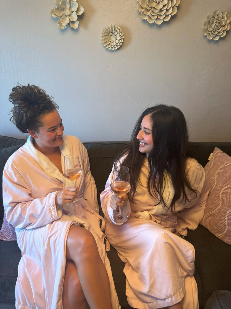 Friends enjoying a private spa celebration with personalized wellness treatments