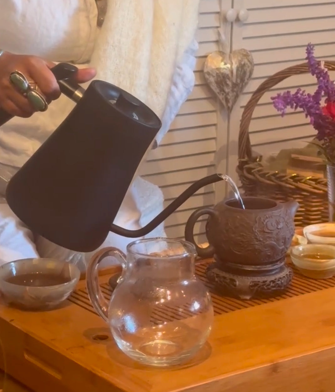 Traditional tea ceremony honoring mindfulness, presence, and intentional ritual practice
